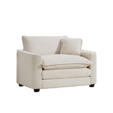 Modern Classic Corduroy Fabric Single Chair Deep Seat Sofa With Pillow