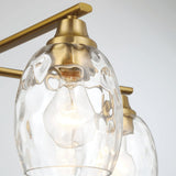 Elegance 5 Lights Linear Arms With Chain Chandelier - Clear / Gold