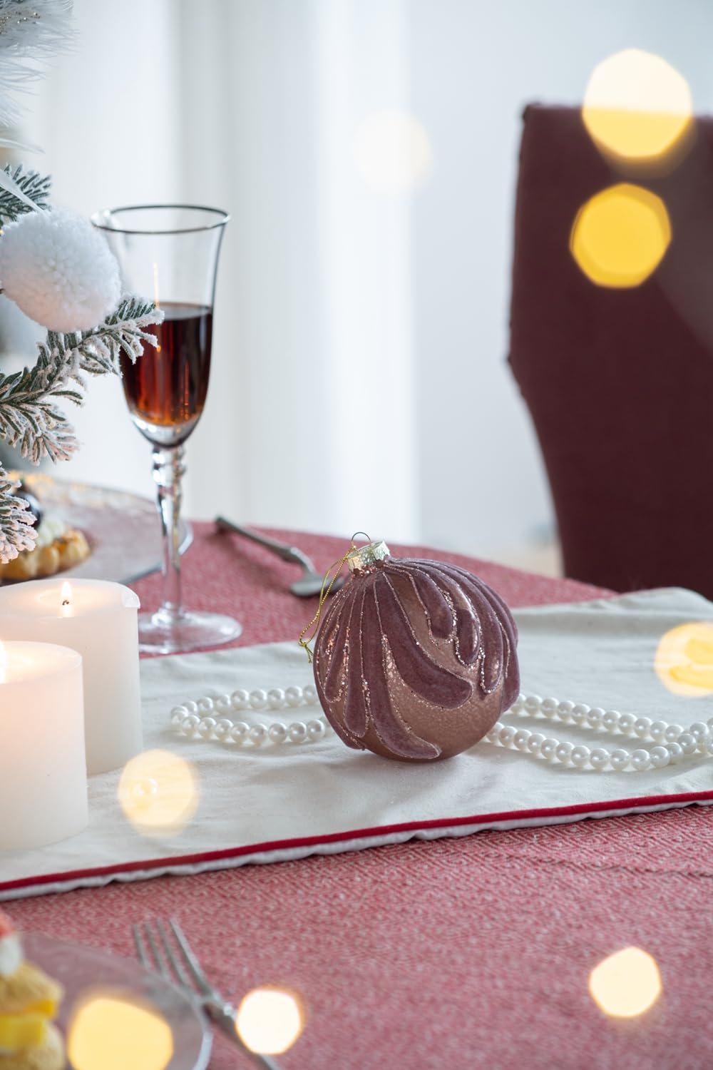 Decorative Hanging Ball Christmas Tree Ornaments For Holiday Party Decorations (Set of 6)