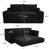 Convertible Loveseat Sofa Bed With Memory Foam & Steel Frame