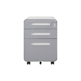 3 Drawer Mobile File Cabinet Under Desk Office, Simple Style Versatile Storage Cabinet For Legal / Letter / A4 Files, 5 Wheel Design Anti-Tilting Cold Rolled Steel Waterproof Moisture-Proof