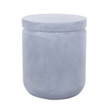 Outdoor Concrete End Table - Light Blue