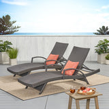 Salem - Contemporary Wicker Chaise Lounge With Arm, Weather Resistant