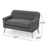 Classic Loveseat With Rolled Armrests And Button Tufting