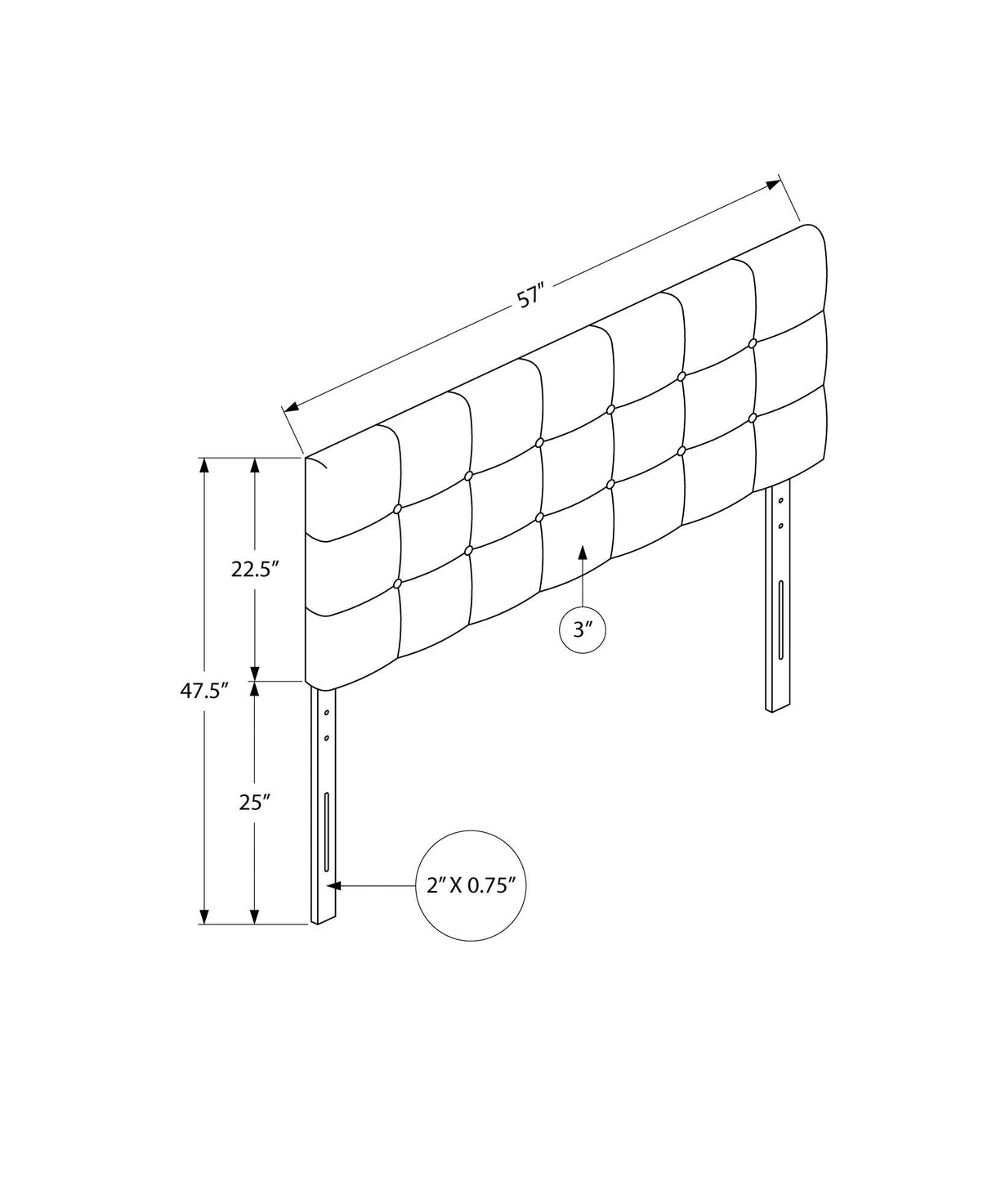 Full Size, Bed Headboard Only, Upholstered, Transitional - Brown
