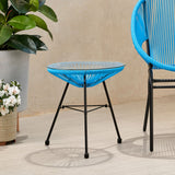 Nusa - Modern Rattan Side Table With Tempered Glass Top