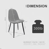 Modern Accent Dining Chairs Upholstered Seat, Metal Legs (Set of 4)