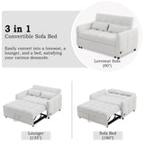 Loveseat Sofa Pull-Out Bed With Adjustable Backrest, 3 USB Ports And 2 Lumbar Pillows For Living Room