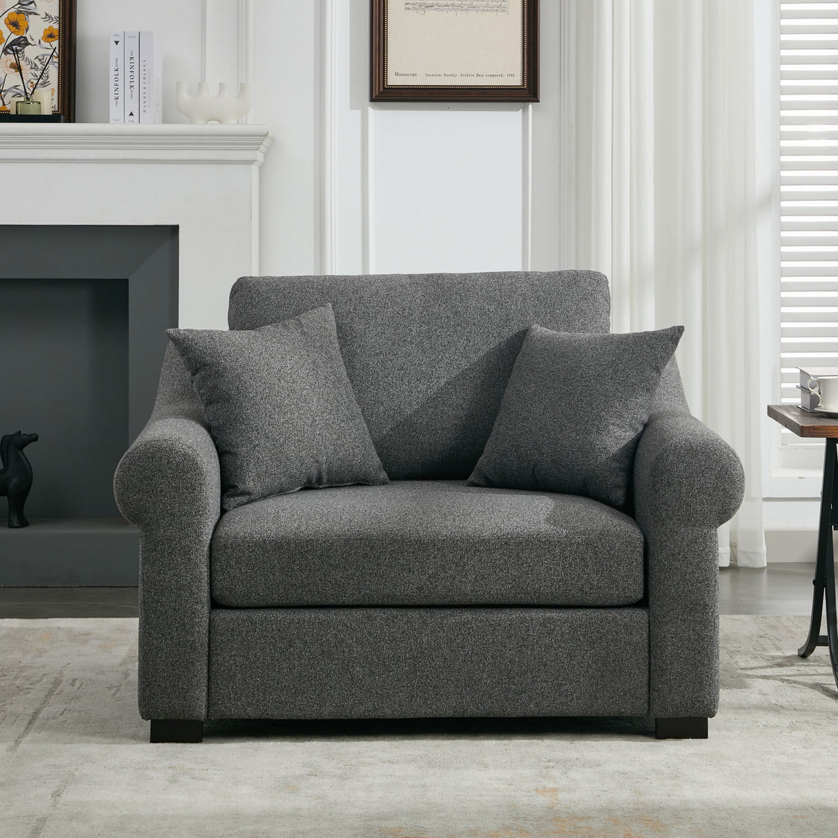 Modern Chenille Oversized Armchair, Chair And A Half, Single Sofa