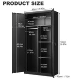 Large Capacity Wardrobe With Hanging Rod And Compartments