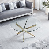 Modern Round Tempered Glass Table With Chrome Legs