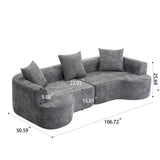 Modern Style Ultra Smooth Curved Sofa With 3 Pillows