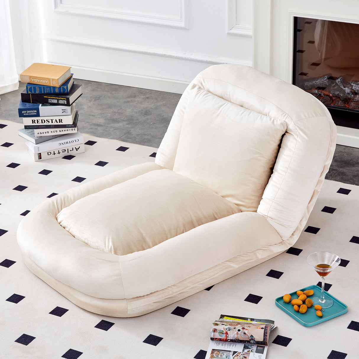 Contemporary Folding Sofa Chair With 5 Adjustable Positions For Gaming, Meditation, And Relaxation