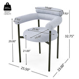 Contemporary Upholstered Armchair Dining Chairs With Metal Legs (Set of 2)