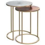 Drake - 2 Piece Nesting Table - Antique Nickel / Antique Copper
