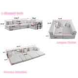 Modular L Shaped Floor Living Room Sofa Set With 6 Pillows