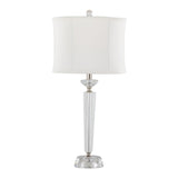 Diamond - Torch Contemporary Crystal Table Lamp (Set of 2) - Clear / Off White / Polished Nickel