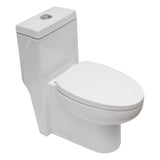 1 Piece Toilet With Dual Flush And Soft Closing Seat - White