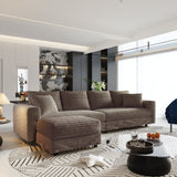 Deep Seat Convertible Sofa With Soft Pillows And Ottomans