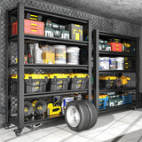 Heavy Duty Adjustable Metal Shelving Unit With Pegboard And Wheels For Multipurpose Storage