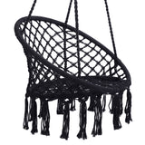 Macrame Hanging Hammock Chair, Cotton Rope Swing For Indoor And Outdoor Use