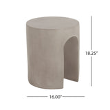Outdoor Round With U Shape Side Table - Light Gray