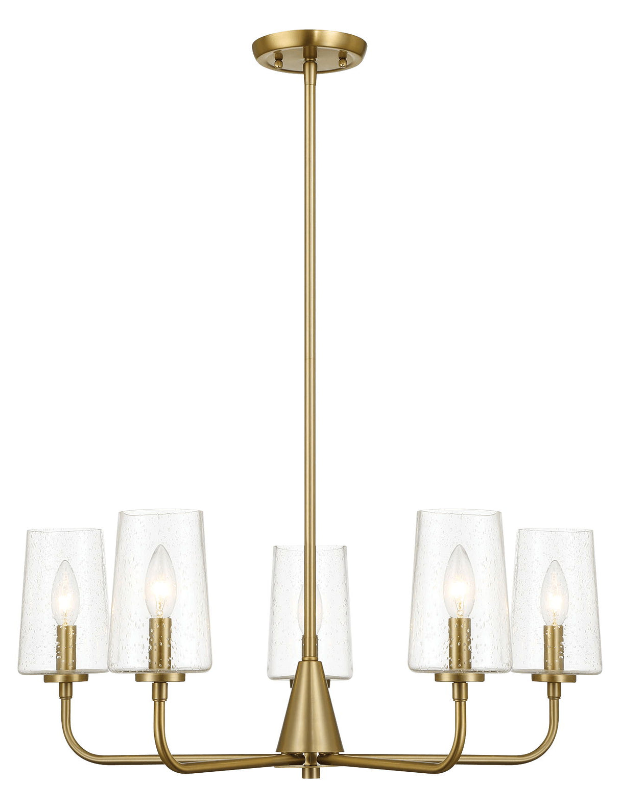 Dazzle - 5 Lights Chandelier With Clear Seeded Satin - Antique Brass / Clear / Gold