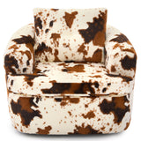 Modern Swivel Barrel Chair With Dual-Layer Cushion