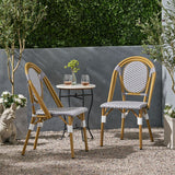 Outdoor Rattan And Aluminum French Bistro Chair Set