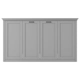 Twin Size Murphy Bed With Cabinet Storage - Gray
