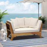 Outdoor Acacia Wood Expandable Daybed With Cushions