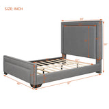 Upholstered Bed With Slats Support, No Box Spring Needed