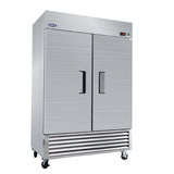 54" Commercial Freezer 49 Cu.Ft With 2 Solid Door Reach-In Freezers Stainless Steel Etl Approved Upright Freeze Storage - Silver