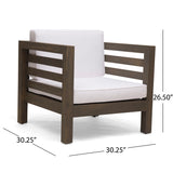 Outdoor Acacia Wood Patio Chair With Fabric Cushion