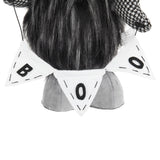Gnome With 'Boo' Banner, For Halloween Decor - Black White