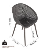 2 Piece Durable Single Chair With Mesh Hollow Out Design