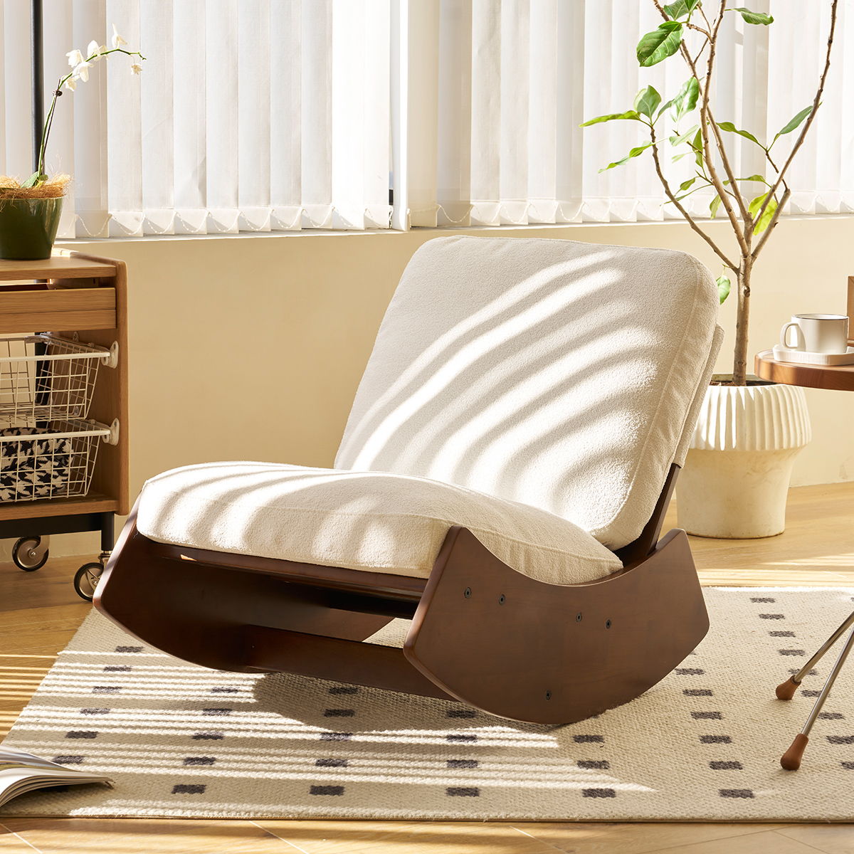 Comfortable High-Quality Upholstery Glider Rocking Chair