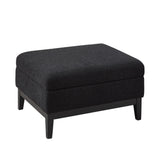 Upholstered Storage Ottoman With Reversible Lid Coffee Table With Rubberwood Legs