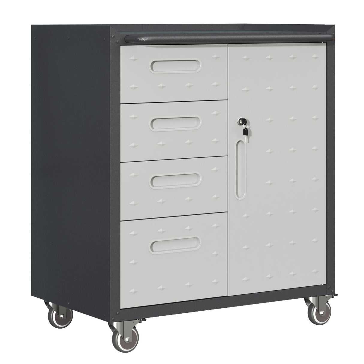 Sturdy Metal Tool Storage Cabinet With Wheels Durable Garage, Office & Home Organizer Steel