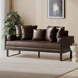 Contemporary Oversized Loveseat With Accent Pillow