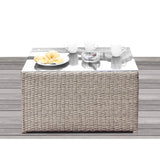 Outdoor Wicker Sectional With Weather Resistant Cushions And Table