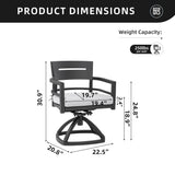 Outdoor Patio Swivel Rocker With Outdoor Grade Sunbrella Fabric Cushions (Set of 2) - Ember Black