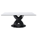 Rectangular Dining Table, Table For 8 Guests - Black / White