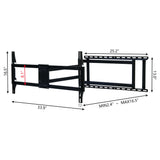 Full Motion TV Wall Mount Bracket For 40 120" TV Dual Arm Tilt & Swivel Vesa 800 X 400 Mm 132 Lbs Load - Black