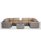 Modern Patio Rattan Sectional Set With Cushions