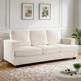 Modern Sofa, Comfortable 3 Seater Couch With Deep Seating, Loose Back Cushions, Wide Arms