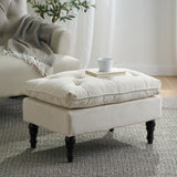 Lofton - Pillow Top Ottoman With Button Tufting - Cream