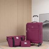 3 Piece Luggage Sets, Softshell Suitcase Spinner Wheels