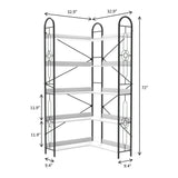 Industrial Style Corner Bookshelf With Thickened Iron Frame