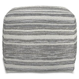 Carina - Square Woven Pouf - Black White